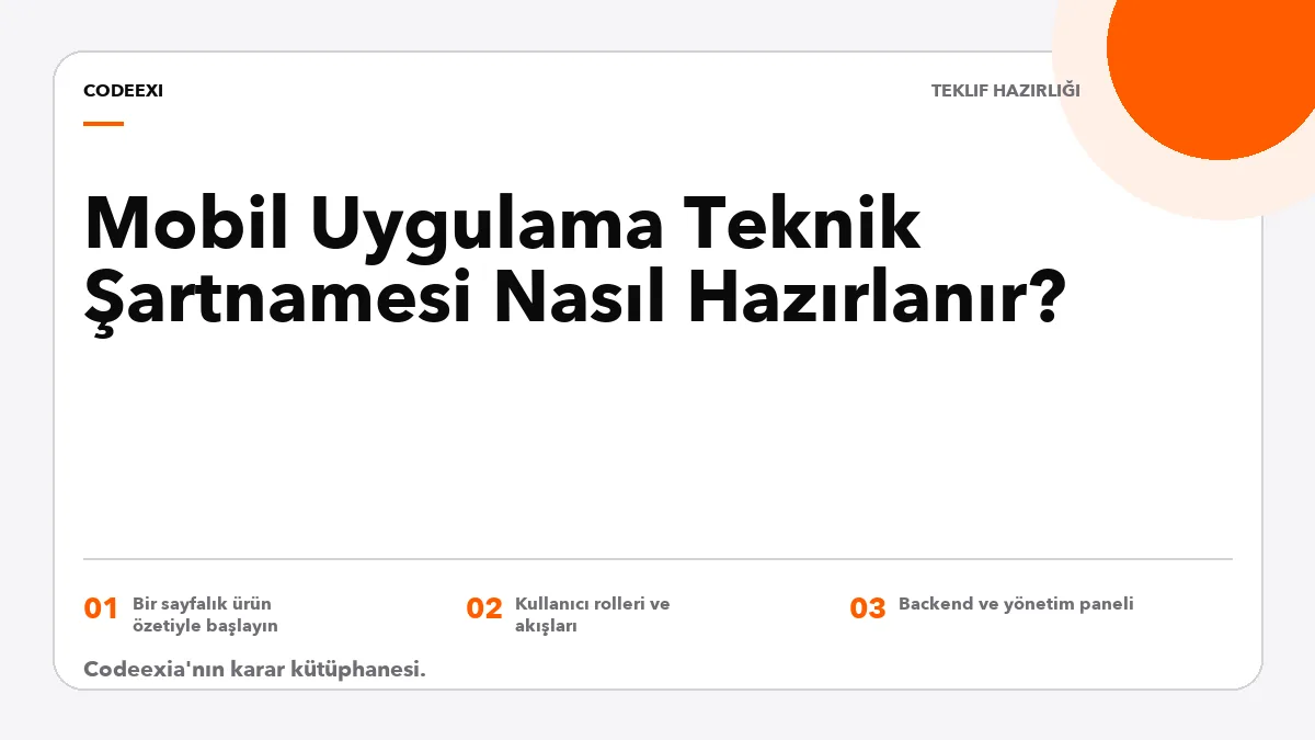 Mobil uygulama şartnamesindeki ekran, backend, güvenlik ve kabul kriterlerini gösteren doküman